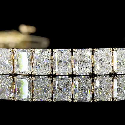 15.13 CTTW Radiant Lab Diamond Tennis Bracelet 6.25" 14k Yellow Gold E Color and VS Clarity jewelry-spot-usa