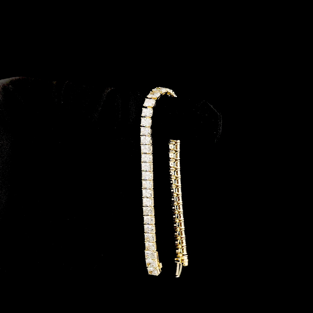 15.13 CTTW Radiant Lab Diamond Tennis Bracelet 6.25" 14k Yellow Gold E Color and VS Clarity jewelry-spot-usa