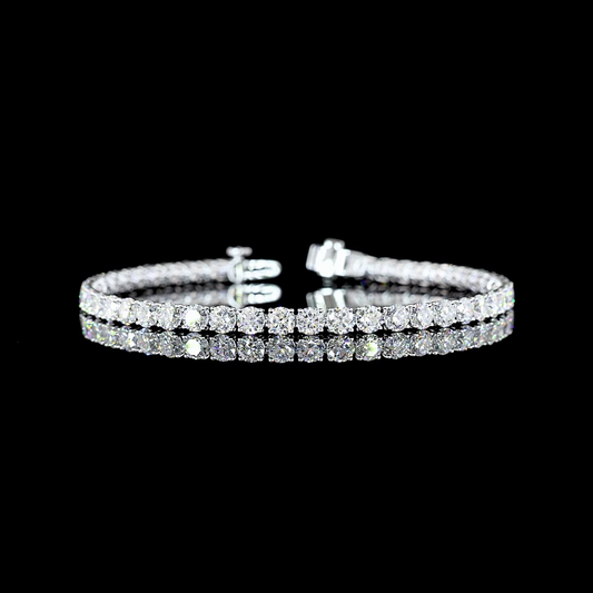 8.93 CTTW Round Lab Diamond Tennis Bracelet 7" 14k White Gold (F Color and VS2 Clarity)