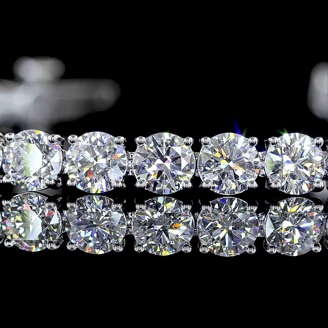 8.93 CTTW Round Lab Diamond Tennis Bracelet 6.5" 14k White Gold F Color and VS2 Clarity jewelry-spot-usa