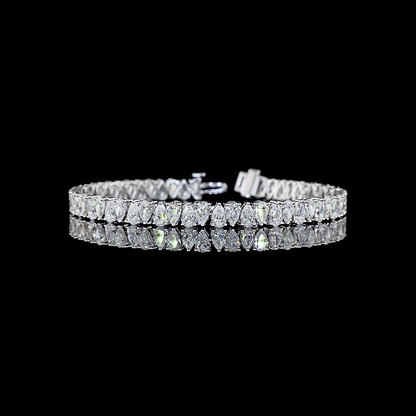 11.00 CTTW Pear Lab Diamond Tennis Bracelet (E Color and VS2 Clarity)