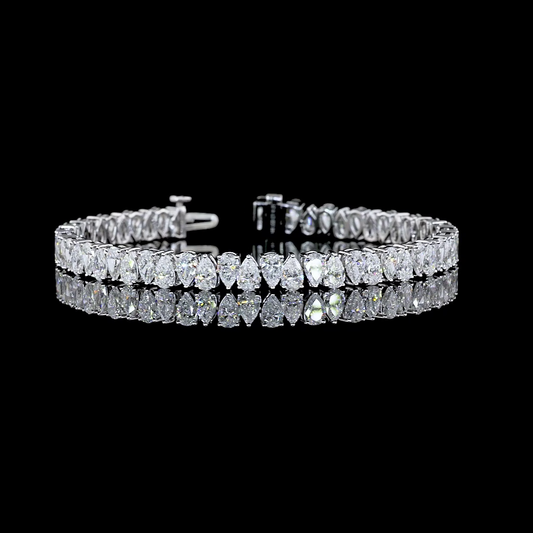 11.21 CTTW Pear Lab Diamond Tennis Bracelet 7" (E Color and VS Clarity)