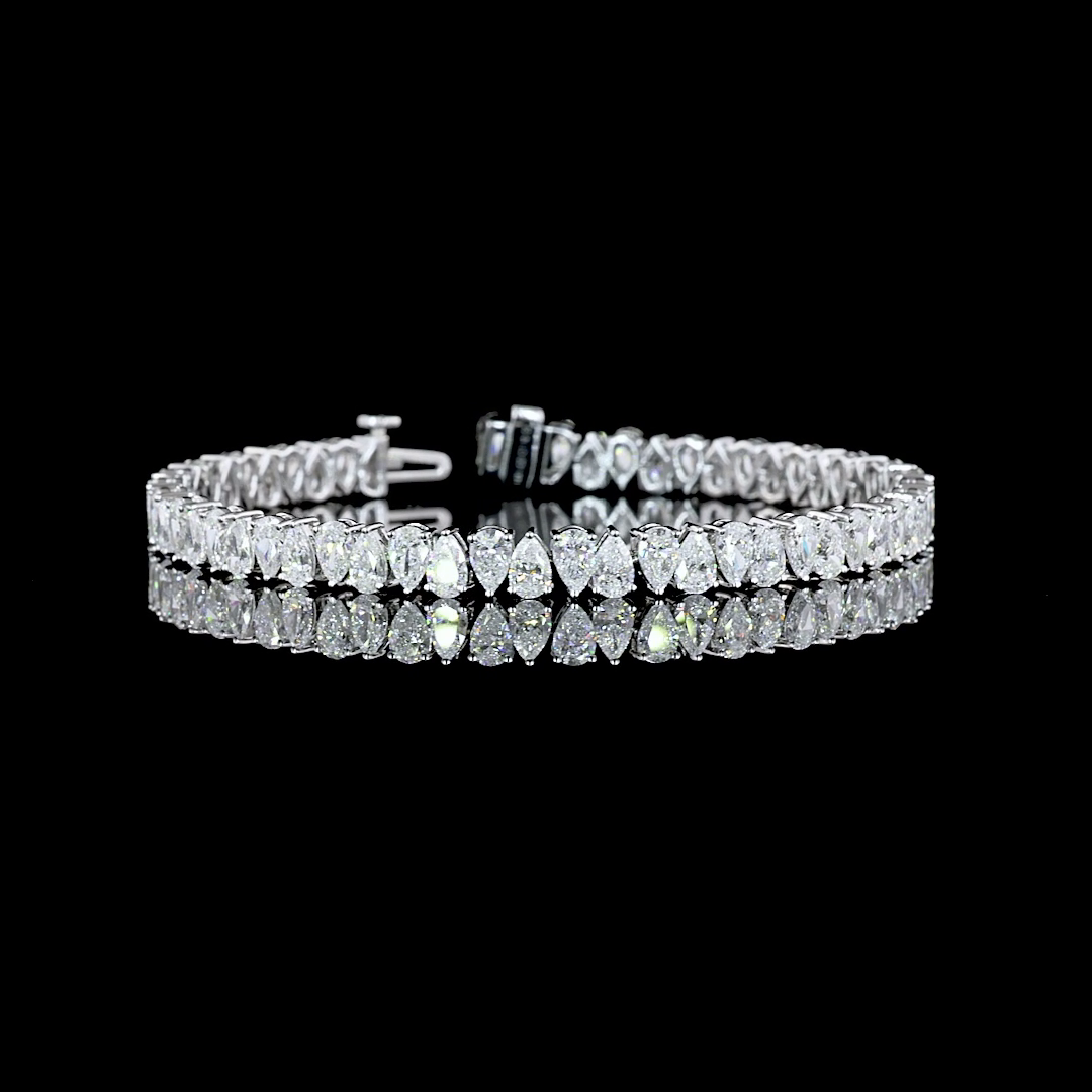 10.52 CTTW Pear Lab Diamond Tennis Bracelet 7" 14k White Gold E Color and VVS2 Clarity jewelry-spot-usa