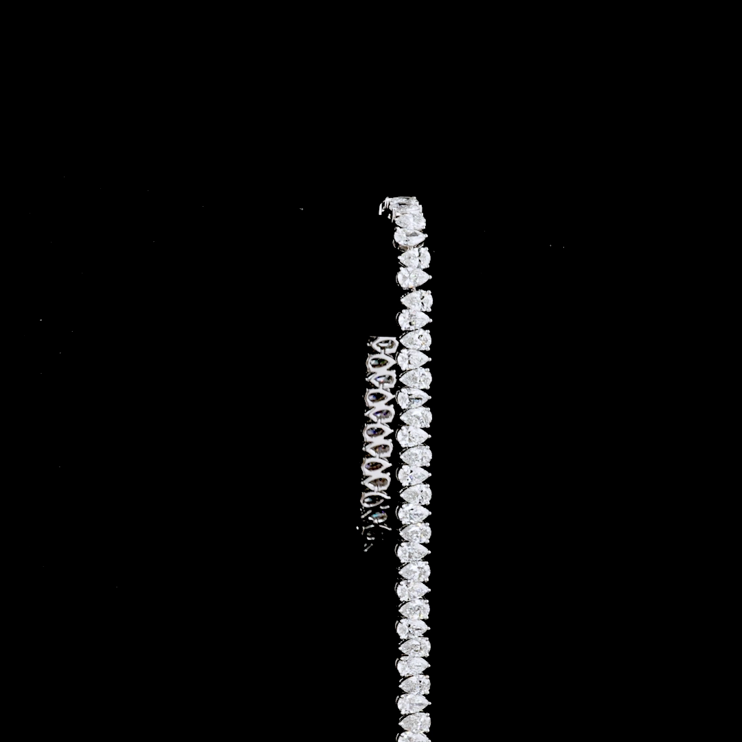 10.52 CTTW Pear Lab Diamond Tennis Bracelet 7" 14k White Gold E Color and VVS2 Clarity jewelry-spot-usa