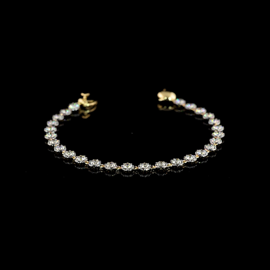 4.06 CTTW Round Lab Diamond Tennis Bracelet 6.5" 14k Yellow Gold (E Color and VS Clarity)
