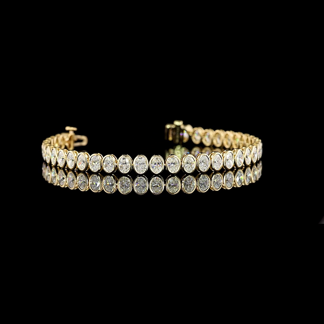 6.07 CTTW Oval Lab Grown Diamond Tennis Bracelet 6" (F Color and VS1 Clarity)
