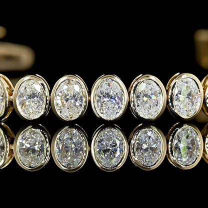 6.07 CTTW Oval Lab Grown Diamond Tennis Bracelet 6" (F Color and VS1 Clarity)