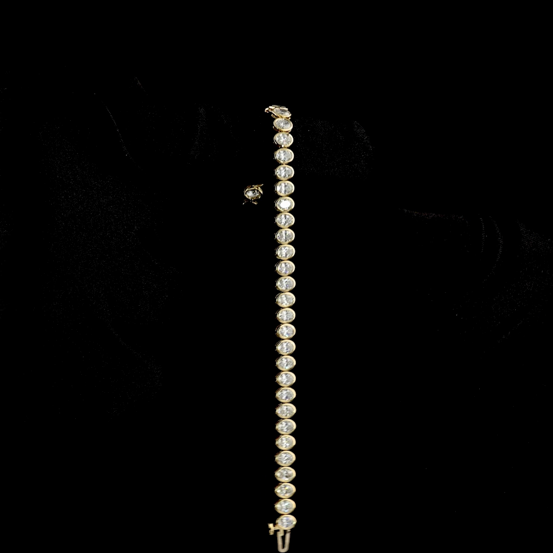 6.07 CTTW Oval Lab Grown Diamond Tennis Bracelet 6" (F Color and VS1 Clarity)
