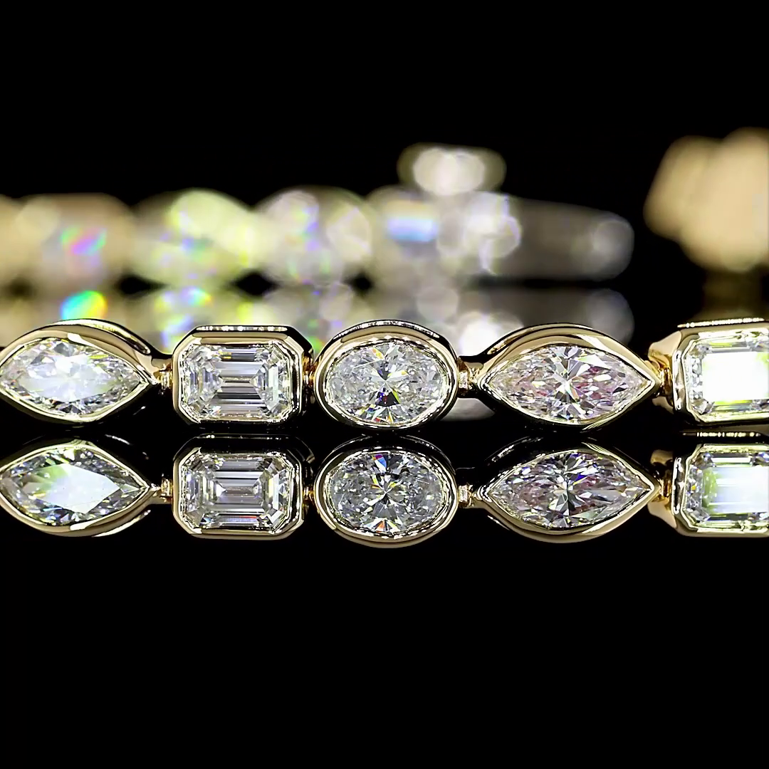 3.53 CTTW MIX Lab Diamond Tennis Bracelet 7" 14k Yellow Gold (F Color and VS1 Clarity)