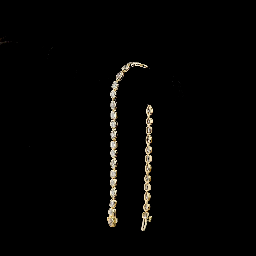 3.53 CTTW MIX Lab Diamond Tennis Bracelet 7" 14k Yellow Gold (F Color and VS1 Clarity)