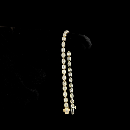 4.57 CTTW MIX Lab Diamond Tennis Bracelet 7" 14k Yellow Gold (E Color and VS Clarity)