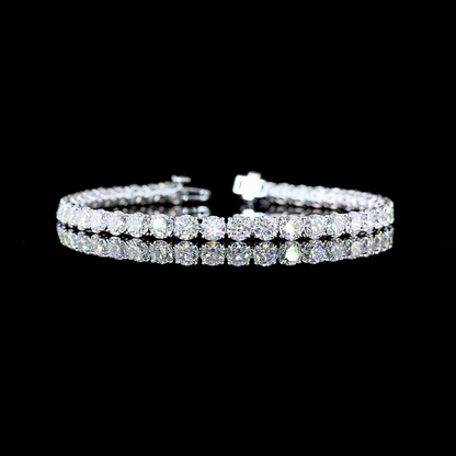 12.71 CTTW Round Lab Diamond Tennis Bracelet 7" 14k White Gold (F Color and VS2 Clarity)