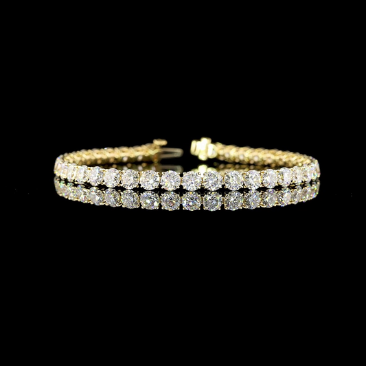 12.83 CTTW Round Lab Diamond Tennis Bracelet 7" 14k Yellow Gold F Color and VS2 Clarity jewelry-spot-usa