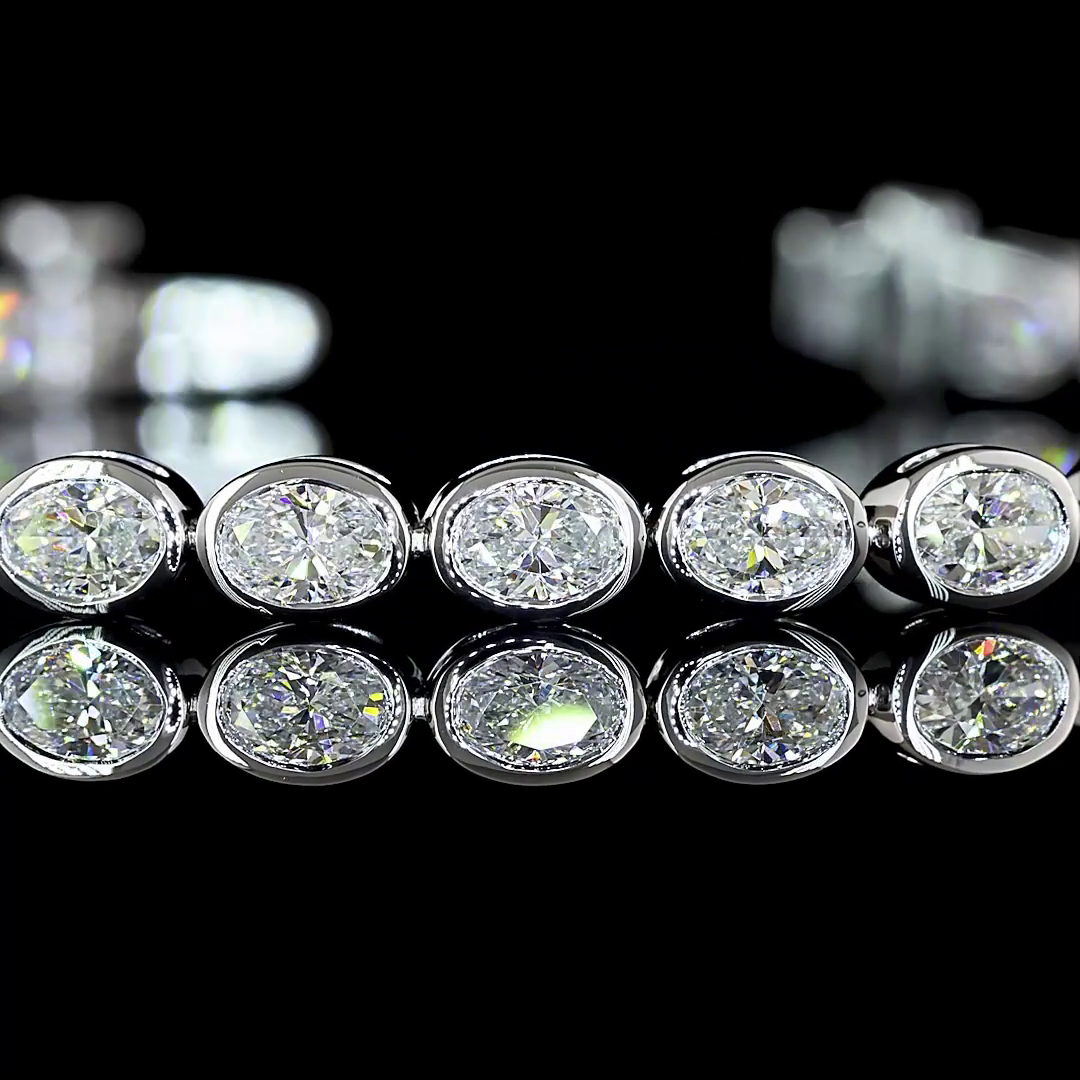 3.54 CTTW Oval Lab Diamond Tennis Bracelet (F Color and VS2 Clarity)