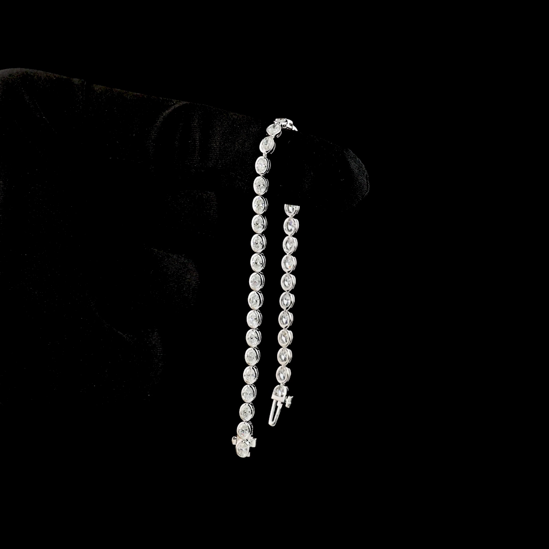 3.54 CTTW Oval Lab Diamond Tennis Bracelet (F Color and VS2 Clarity)