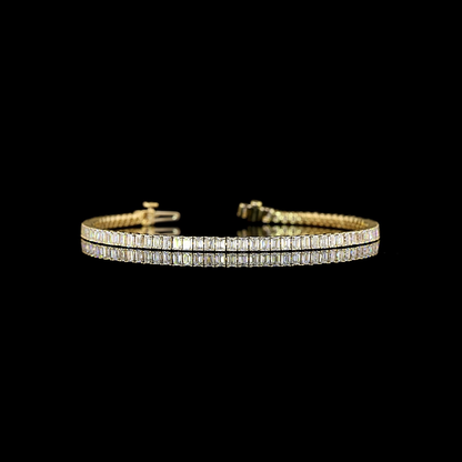 3.88 CTTW Emerald Lab Diamond Tennis Bracelet (E Color and VS Clarity)