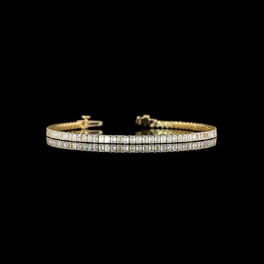 3.88 CTTW Emerald Lab Diamond Tennis Bracelet (E Color and VS Clarity)