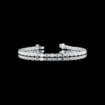 3.70 CTTW Emerald Lab Diamond Tennis Bracelet (E Color and VS Clarity)
