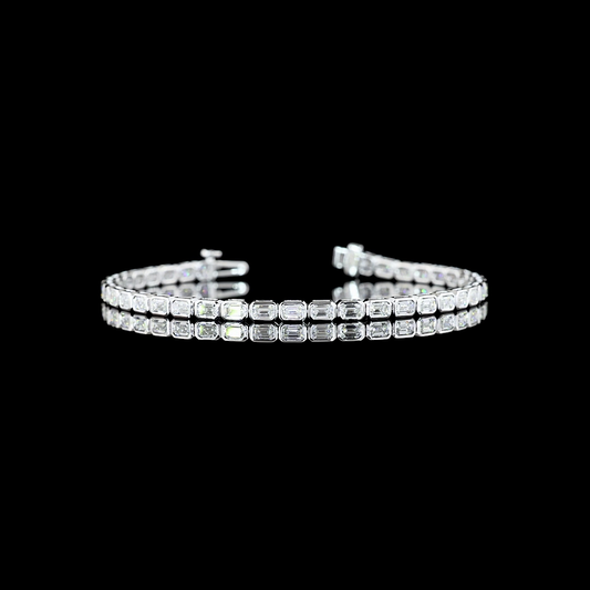 3.70 CTTW Emerald Lab Diamond Tennis Bracelet (E Color and VS Clarity)