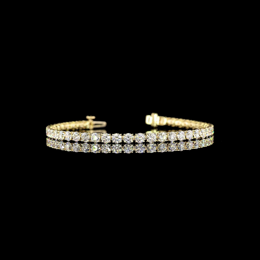 6.90 CTTW Round E VS Lab Diamond Tennis Bracelet 6.5" 14k Yellow Gold