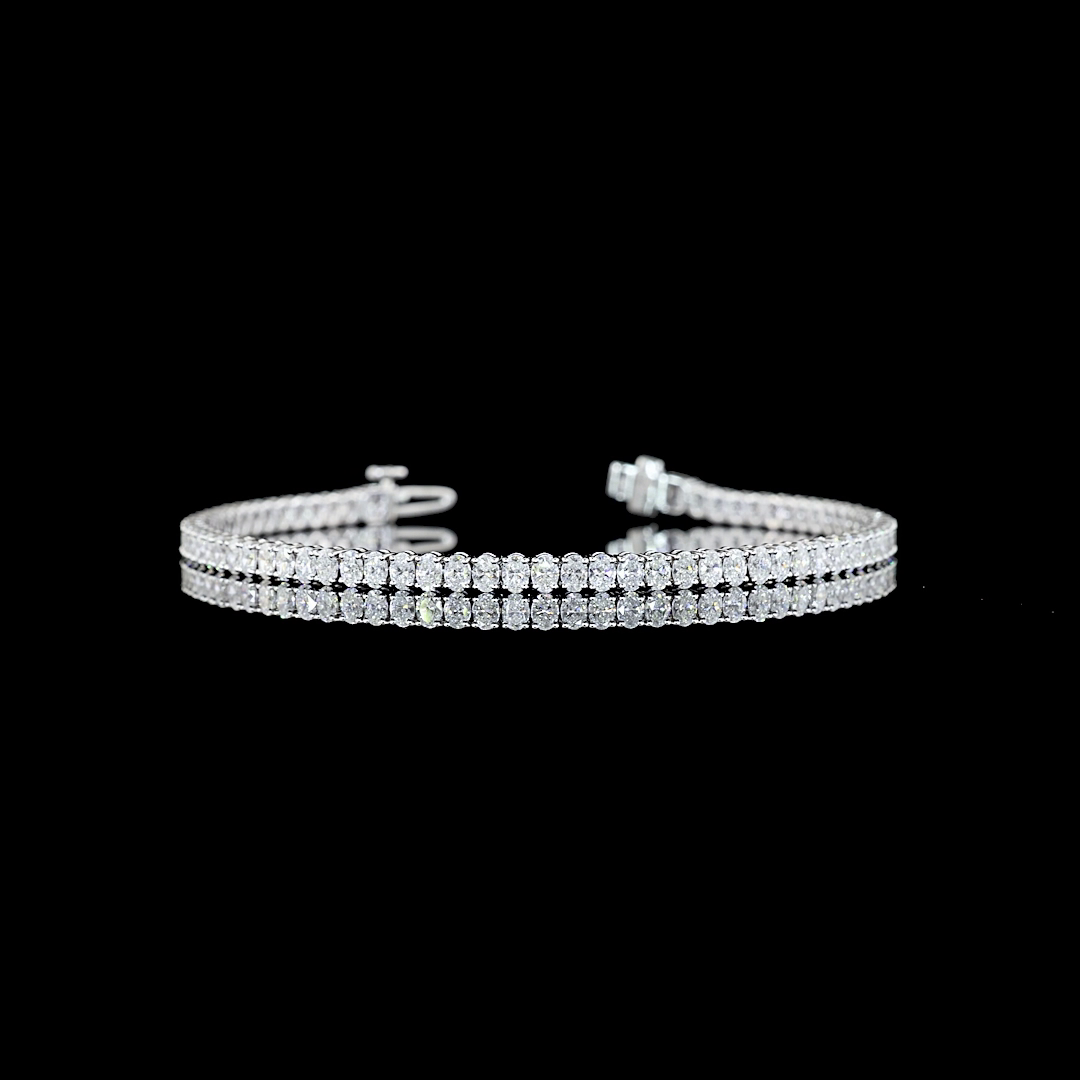 4.02 CTTW Oval Lab Diamond Tennis Bracelet (E Color and VS Clarity)
