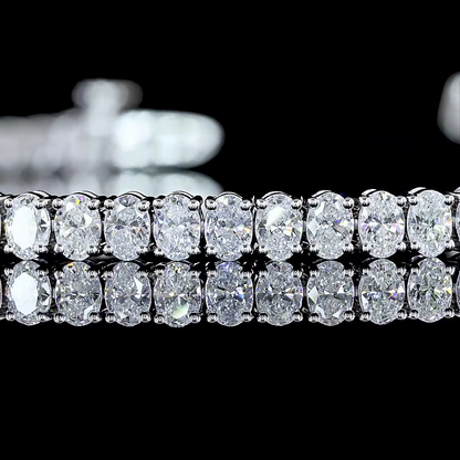 4.02 CTTW Oval Lab Diamond Tennis Bracelet (E Color and VS Clarity)