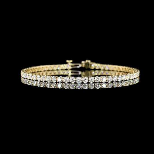 5.47 CTTW Round Lab Diamond Tennis Bracelet 7" 14k Yellow Gold (E Color and VS Clarity)