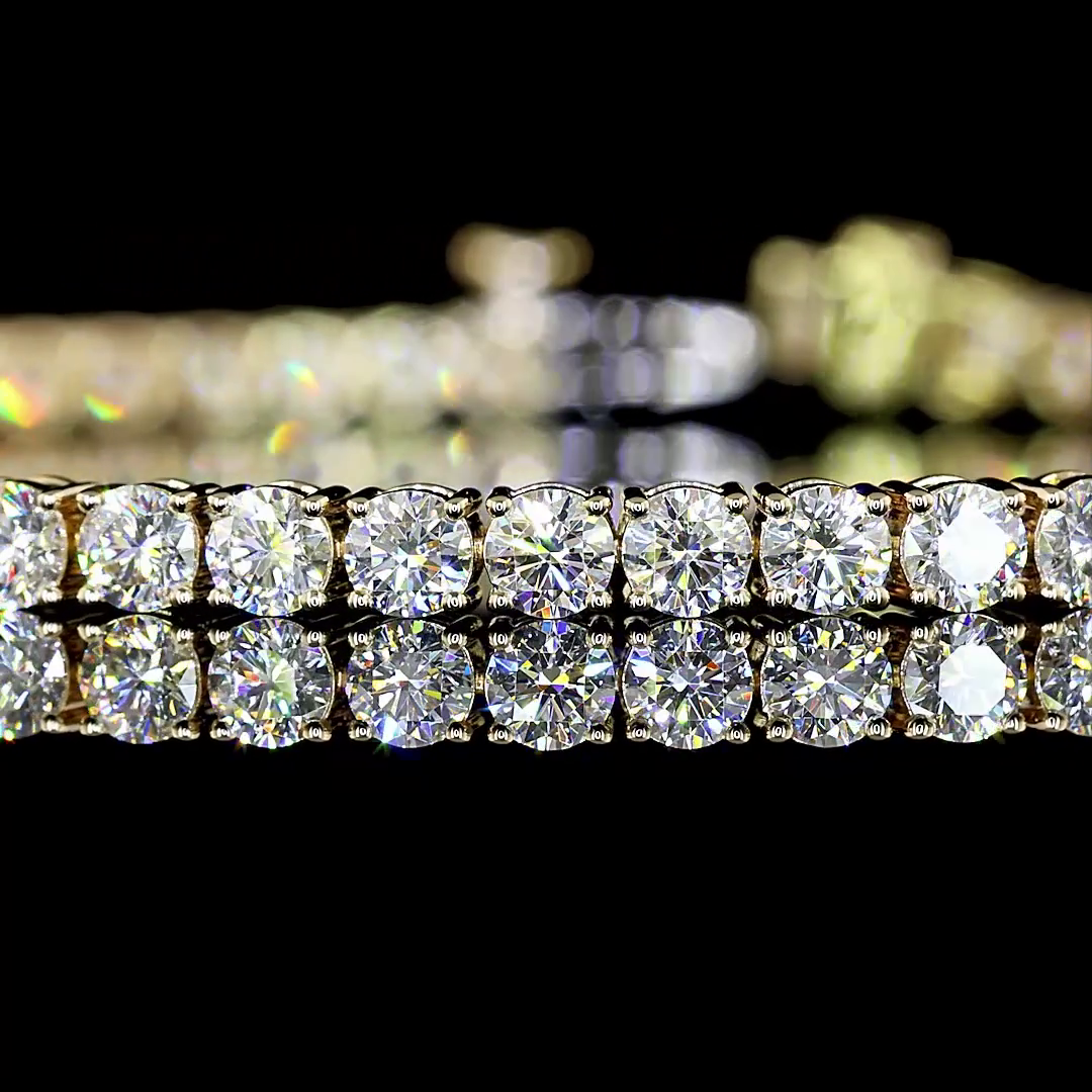 5.47 CTTW Round Lab Diamond Tennis Bracelet 7" 14k Yellow Gold (E Color and VS Clarity)
