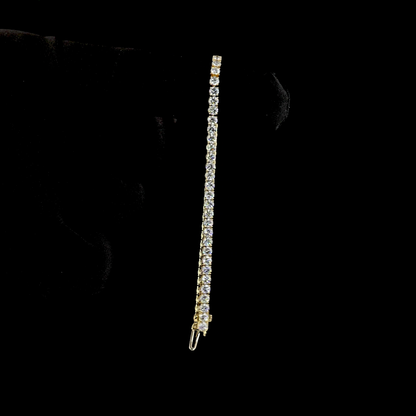 5.47 CTTW Round Lab Diamond Tennis Bracelet 7" 14k Yellow Gold (E Color and VS Clarity)