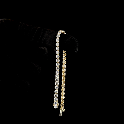 10.42 CTTW Round Lab Diamond Tennis Bracelet 7" 14k Yellow Gold (F Color and VS2 Clarity)