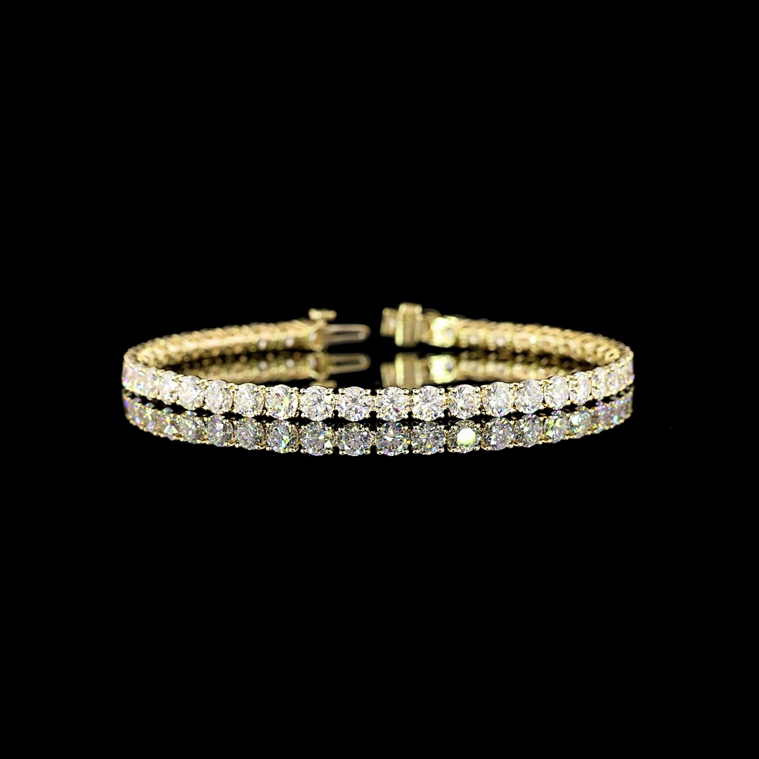 10.61 CTTW Round Lab Diamond Tennis Bracelet (F Color and VS2 Clarity)