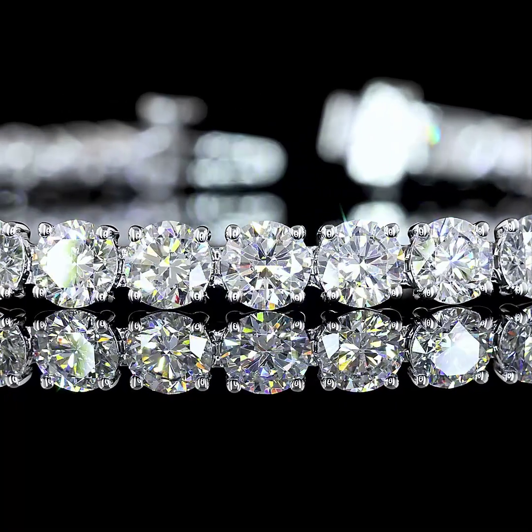 9.93 CTTW Round Lab Diamond Tennis Bracelet 7" 14k White Gold (F/E Color and VS2/VS Clarity)