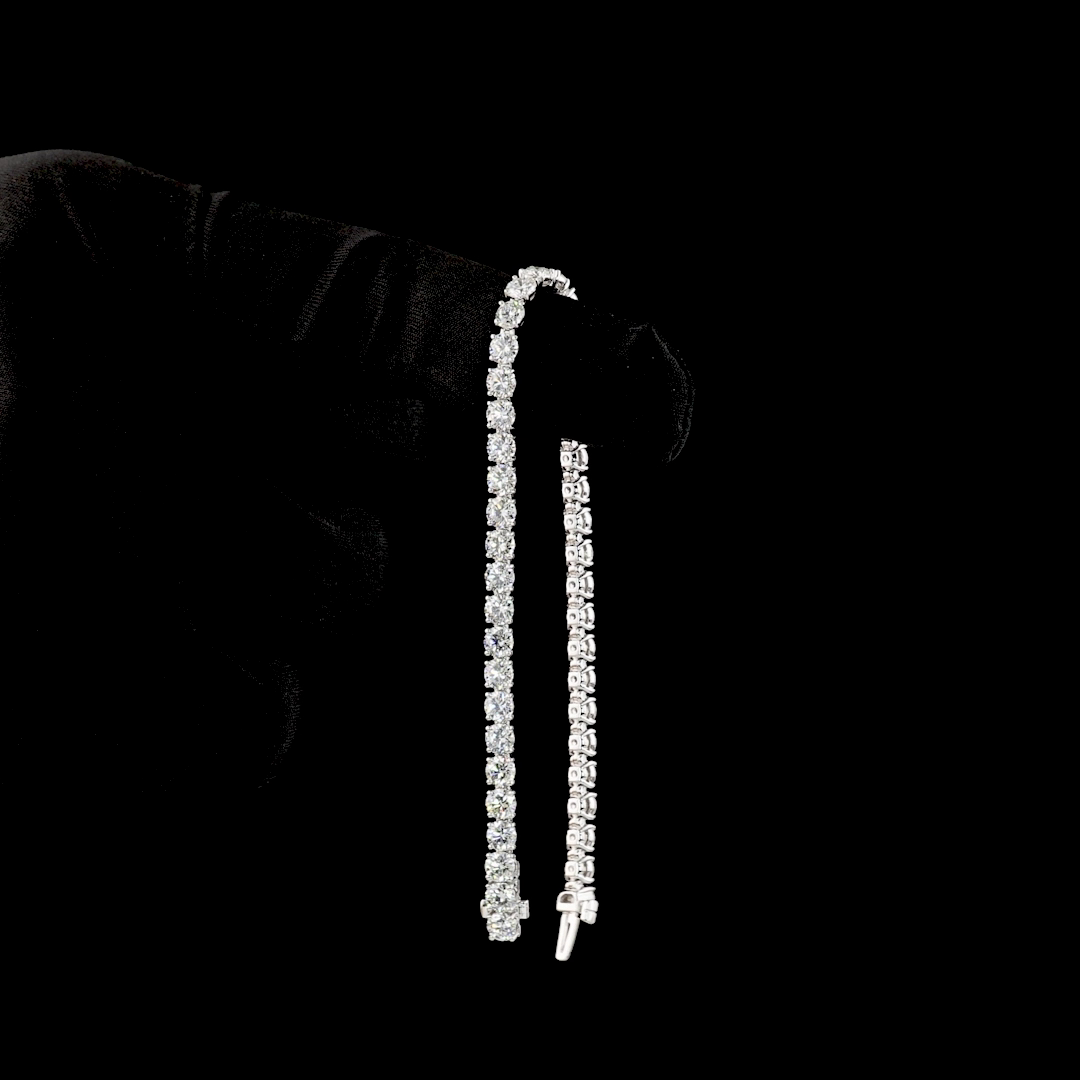 9.93 CTTW Round Lab Diamond Tennis Bracelet 7" 14k White Gold (F/E Color and VS2/VS Clarity)