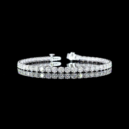9.09 CTTW Round Lab Diamond Tennis Bracelet 7" 14k White Gold (E Color and VS Clarity)