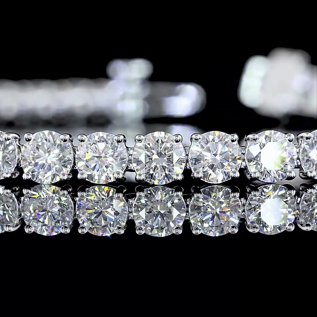 9.09 CTTW Round Lab Diamond Tennis Bracelet 7" 14k White Gold (E Color and VS Clarity)