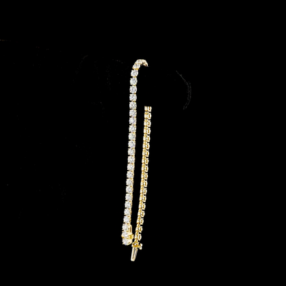 7.17 CTTW Round Lab Diamond Tennis Bracelet 7" 14k Yellow Gold E Color and VS Clarity jewelry-spot-usa