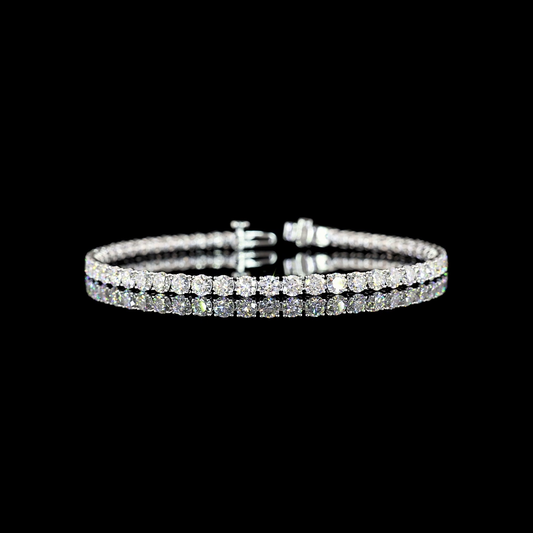 6.96 CTTW Round Lab Diamond Tennis Bracelet 7" 14k White Gold (E Color and VS Clarity)