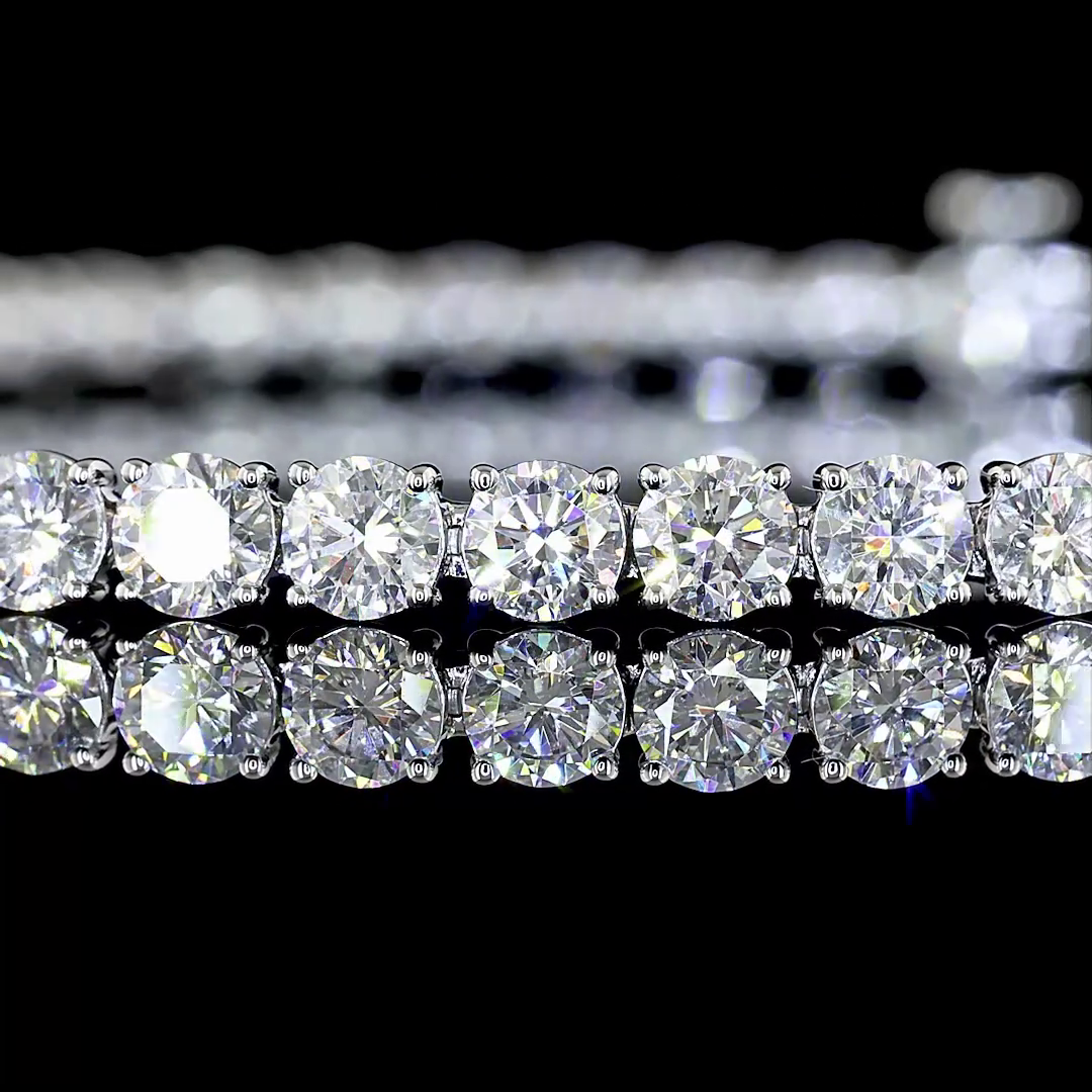 6.96 CTTW Round Lab Diamond Tennis Bracelet 7" 14k White Gold (E Color and VS Clarity)
