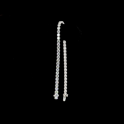 6.96 CTTW Round Lab Diamond Tennis Bracelet 7" 14k White Gold (E Color and VS Clarity)
