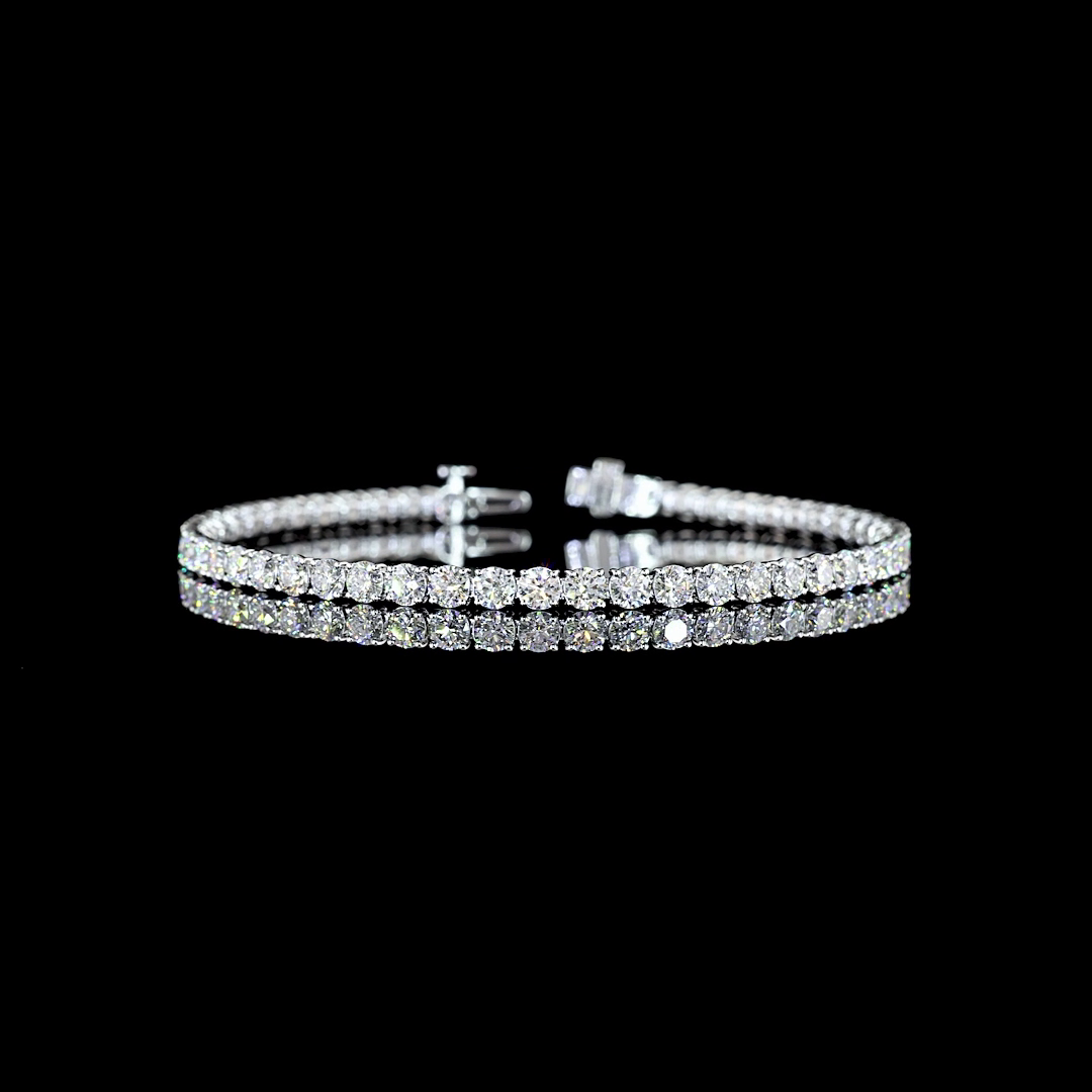 7.44 CTTW Round Lab Diamond Tennis Bracelet 7" 14k White Gold E Color and VS Clarity jewelry-spot-usa