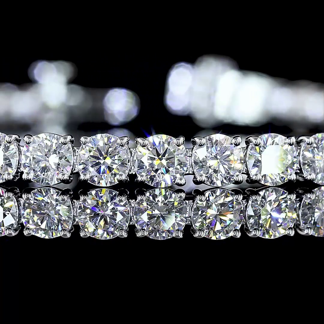 7.44 CTTW Round Lab Diamond Tennis Bracelet 7" 14k White Gold E Color and VS Clarity jewelry-spot-usa