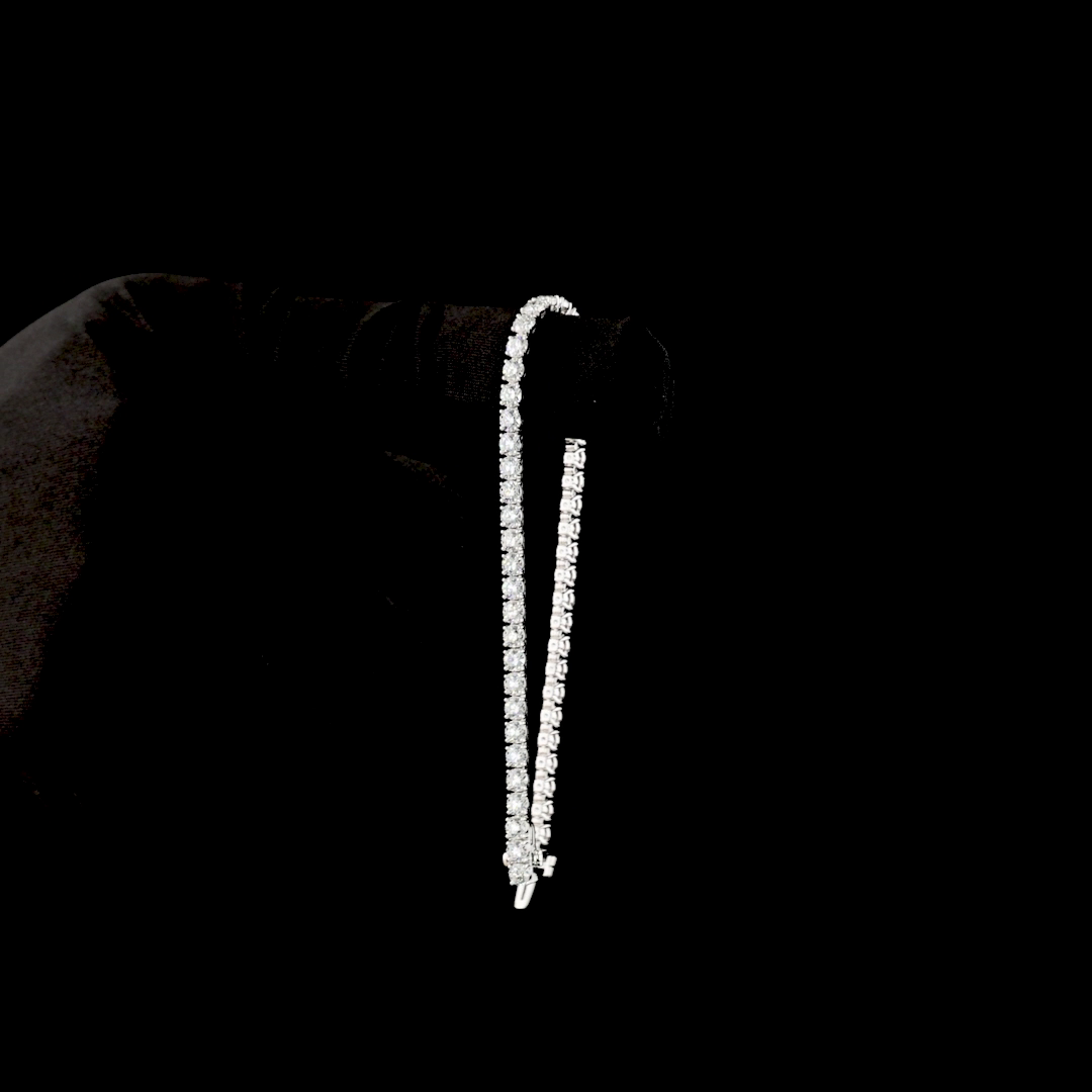 7.44 CTTW Round Lab Diamond Tennis Bracelet 7" 14k White Gold E Color and VS Clarity jewelry-spot-usa