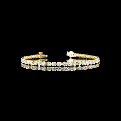 7.33 CTTW Round Lab Diamond Tennis Bracelet 6.5" 14k Yellow Gold (E Color and VS Clarity)