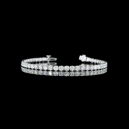 7.07 CTTW Round Lab Diamond Tennis Bracelet 6.5" 14k White Gold (F/E Color and VS2/VS/VS1 Clarity)