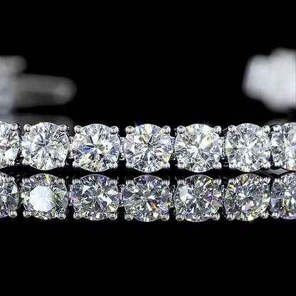 7.07 CTTW Round Lab Diamond Tennis Bracelet 6.5" 14k White Gold (F/E Color and VS2/VS/VS1 Clarity)