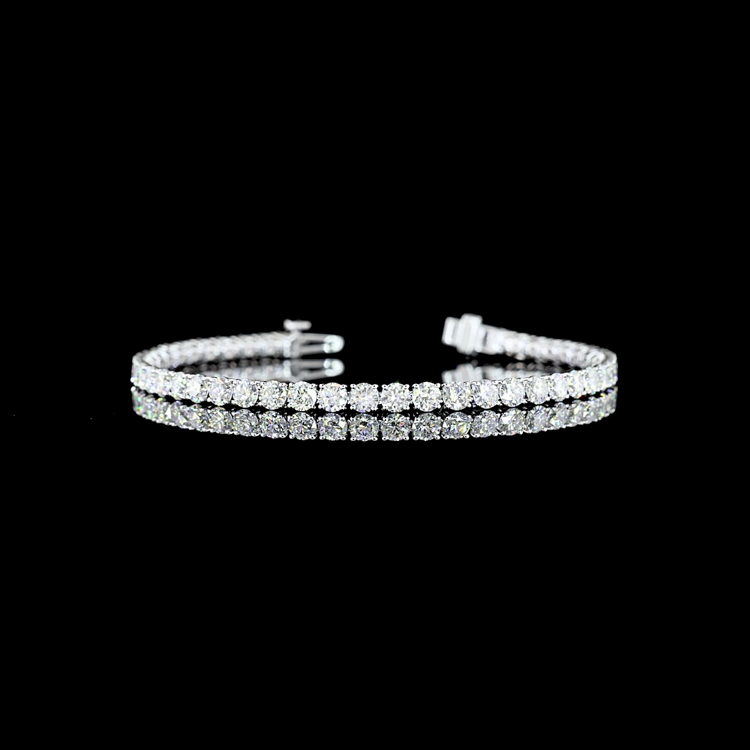 7.21 CTTW Round Lab Diamond Tennis Bracelet 6.5" 14k White Gold (E Color and VS Clarity)