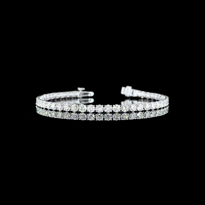 7.21 CTTW Round Lab Diamond Tennis Bracelet 6.5" 14k White Gold (E Color and VS Clarity)