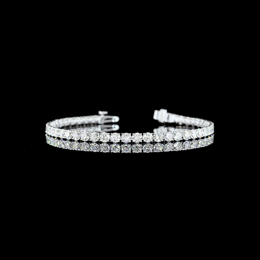 7.21 CTTW Round Lab Diamond Tennis Bracelet 6.5" 14k White Gold (E Color and VS Clarity)