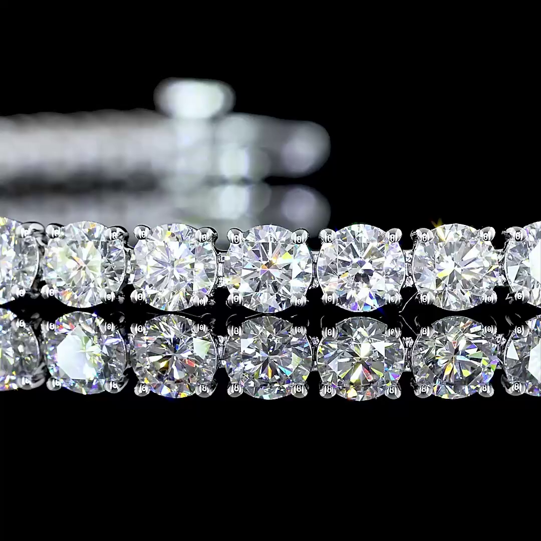 7.21 CTTW Round Lab Diamond Tennis Bracelet 6.5" 14k White Gold (E Color and VS Clarity)