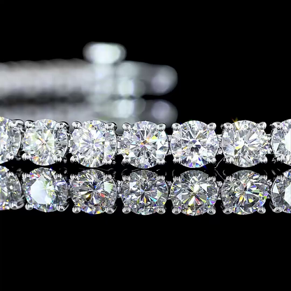 7.21 CTTW Round Lab Diamond Tennis Bracelet 6.5" 14k White Gold (E Color and VS Clarity)